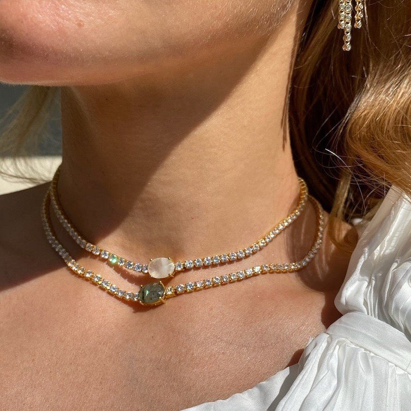 Irregular Full-zirconia Necklace Long-lasting Color